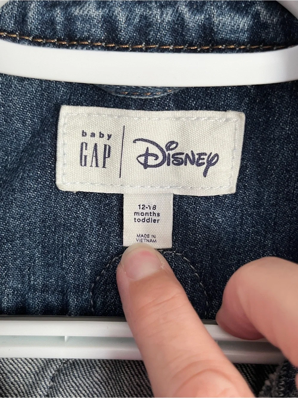 Gap X Disney Mickey Mouse Toddlers Kids Icon Denim Jacket Boys Girls 12-18 Month
